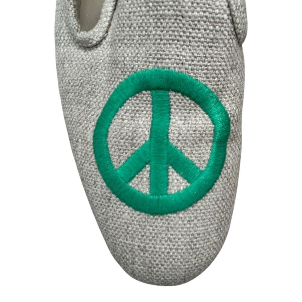 Stubbs & Wootton Slip On Loafer Flat Love Peace Size 8 Heart Peace Sign - Picture 7 of 11